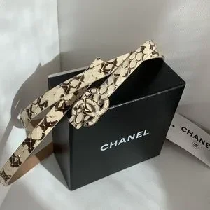 CHANEL | Accessories | Chanel Python Cream Brown Snake  display picture 3